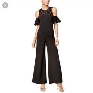 NWT Fame & Partners Cold Shoulder Lace Jumpsuit